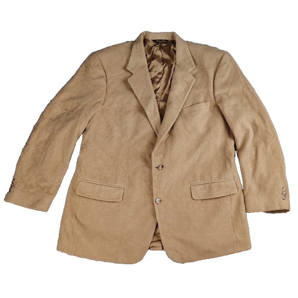 Vintage Brooks Brothers Camel Hair Blazer Mens Tan Soft NO‎ SIZE FLAWS**